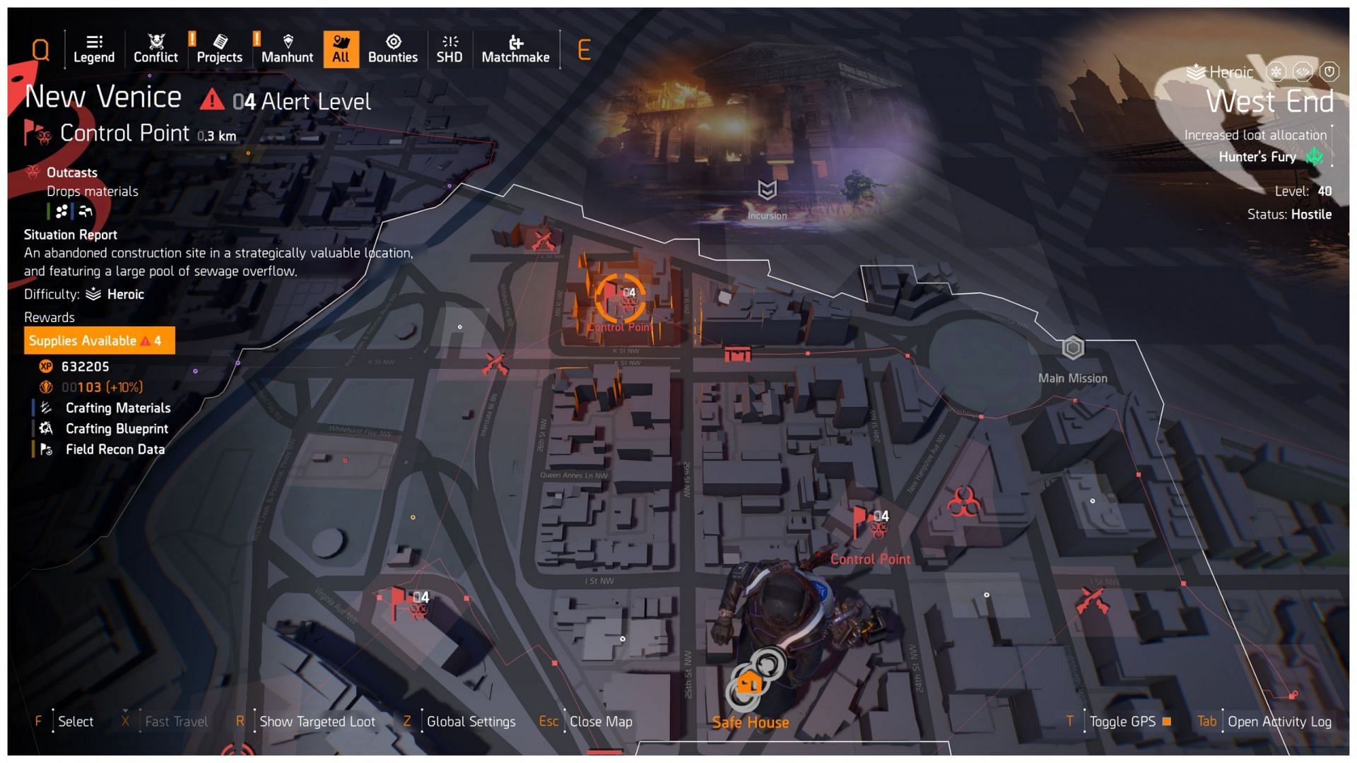 Control Point in the West End of The Division 2 (Image via Ubisoft)